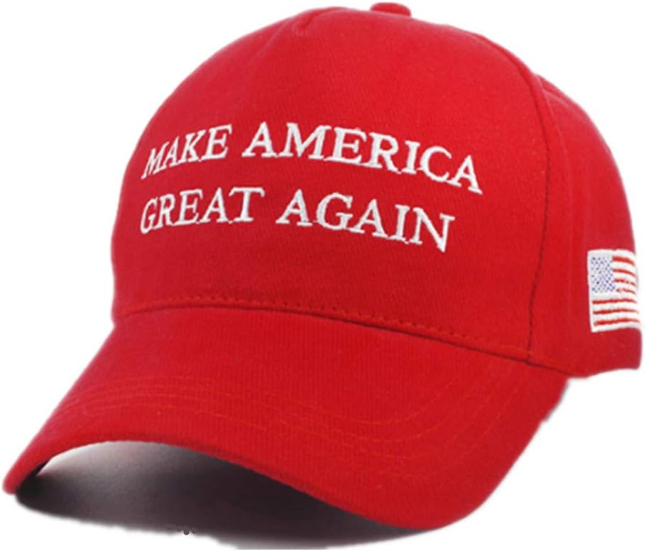 MAGA Hat Make America Great Again Donald Trump Slogan with USA Flag Cap Adjustable 2024 Keep America Great Baseball Hat (Red)