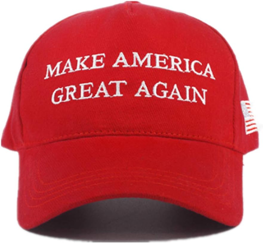 MAGA Hat Make America Great Again Donald Trump Slogan with USA Flag Cap Adjustable 2024 Keep America Great Baseball Hat (Red)