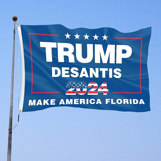 Trump Desantis 2024 Make America Florida flag 3x5 FT,with 2 Brass Grommets,garage,outdoor activities,indoor walls.