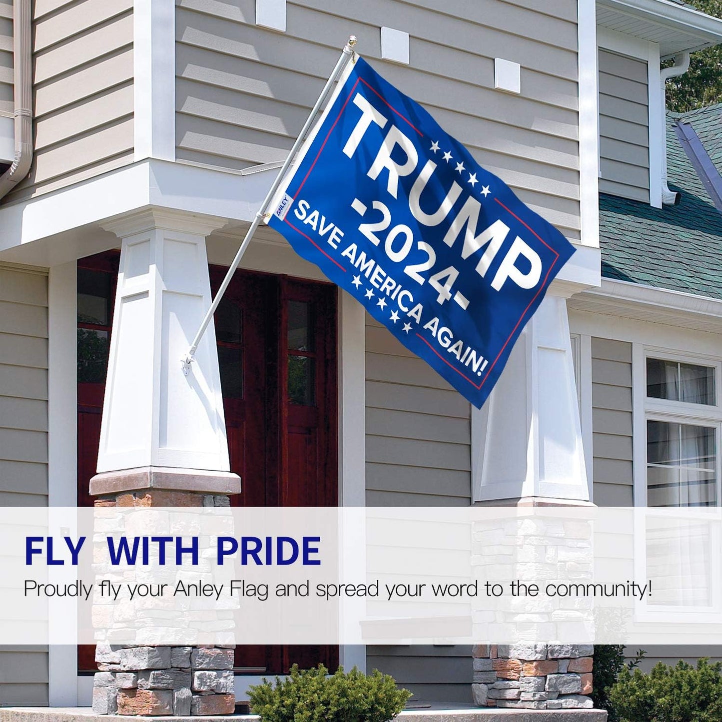 Anley Fly Breeze 3x5 Foot God Guns and Trump Flag - Canvas Header and Double Stitched - 2nd Amendment Trump Flags Polyester with Brass Grommets 3 X 5 Ft