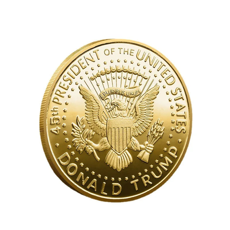 Limited Edition 2022 Non-currency Coin Commemorative Trump 24K Gold Plated American President Eagle Head Coin Badge of Honor
