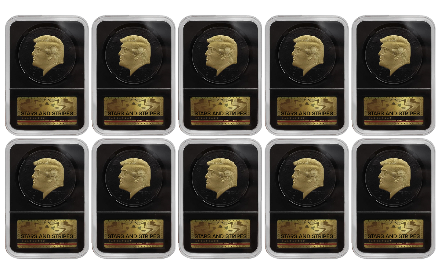 Limited Edition 2024 Non-currency Coin Commemorative Trump 24K Gold Plated American President Eagle Head Coin Badge of Honor