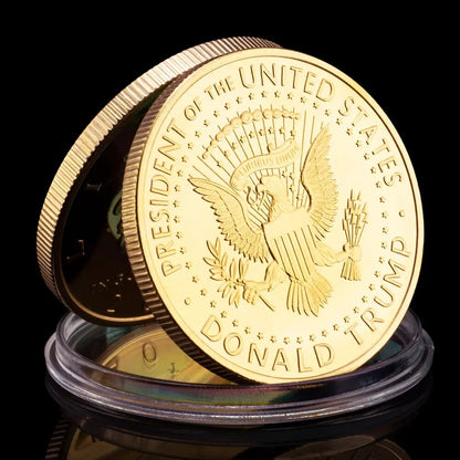 45th President of United States Donald J. Trump 2024 Collectible Gold Plated Souvenir Coin Basso-relievo Commemorative Coin