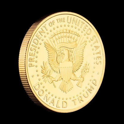 45th President of United States Donald J. Trump 2024 Collectible Gold Plated Souvenir Coin Basso-relievo Commemorative Coin