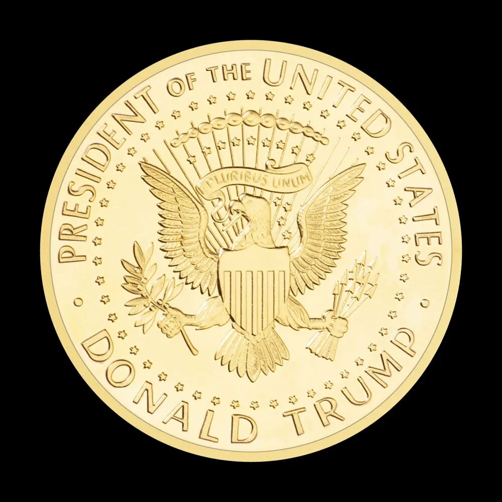 45th President of United States Donald J. Trump 2024 Collectible Gold Plated Souvenir Coin Basso-relievo Commemorative Coin