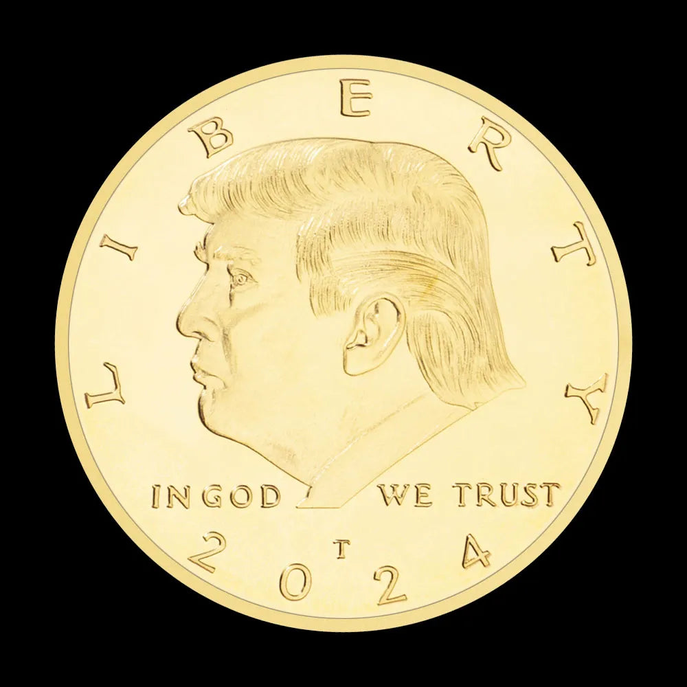 45th President of United States Donald J. Trump 2024 Collectible Gold Plated Souvenir Coin Basso-relievo Commemorative Coin