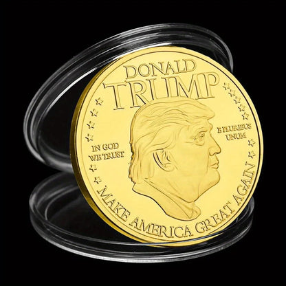 45th President of United States Donald Trump Collectible Golden Plated Souvenir Coin Collection Art Commemorative Coin