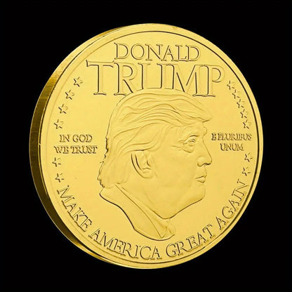 45th President of United States Donald Trump Collectible Golden Plated Souvenir Coin Collection Art Commemorative Coin