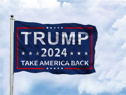 Trump 2024 Flag - Take America Back Flag Indoor Outdoor Banner Bule By 3x5ft