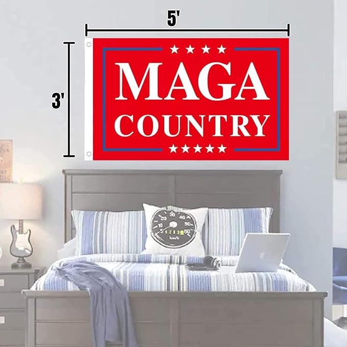 Anti Joe Biden MAGA Country Flag,Donald Trump 2024 Republican Make America Great Again Banner Decorations,Ultra Maga Extremist Funny Flags 3x5 Ft outdoor