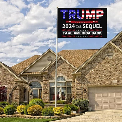 Trump 2024 Flag Sequel Take America Back 3x5 Outdoor Double Sided- Trump Flags 3 Ply Heavy Duty with 2 Brass Grommets for Outside Oudoor