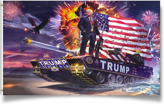 Trump Flag Tank Donald Trump Flags Support for 2024 Banner - 3x5 feet with 2 Brass Grommets