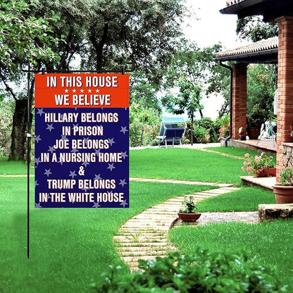 XIFAN Premium Garden Flag for Anti Biden Trump 2024 Funny Double Sided 12.5 x 18 Inch Yard Outdoor Decoration