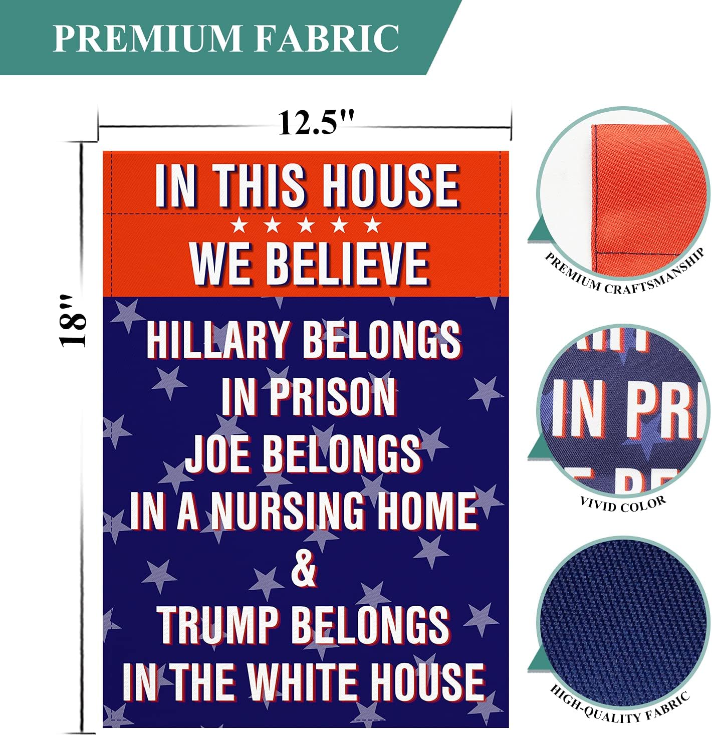 XIFAN Premium Garden Flag for Anti Biden Trump 2024 Funny Double Sided 12.5 x 18 Inch Yard Outdoor Decoration