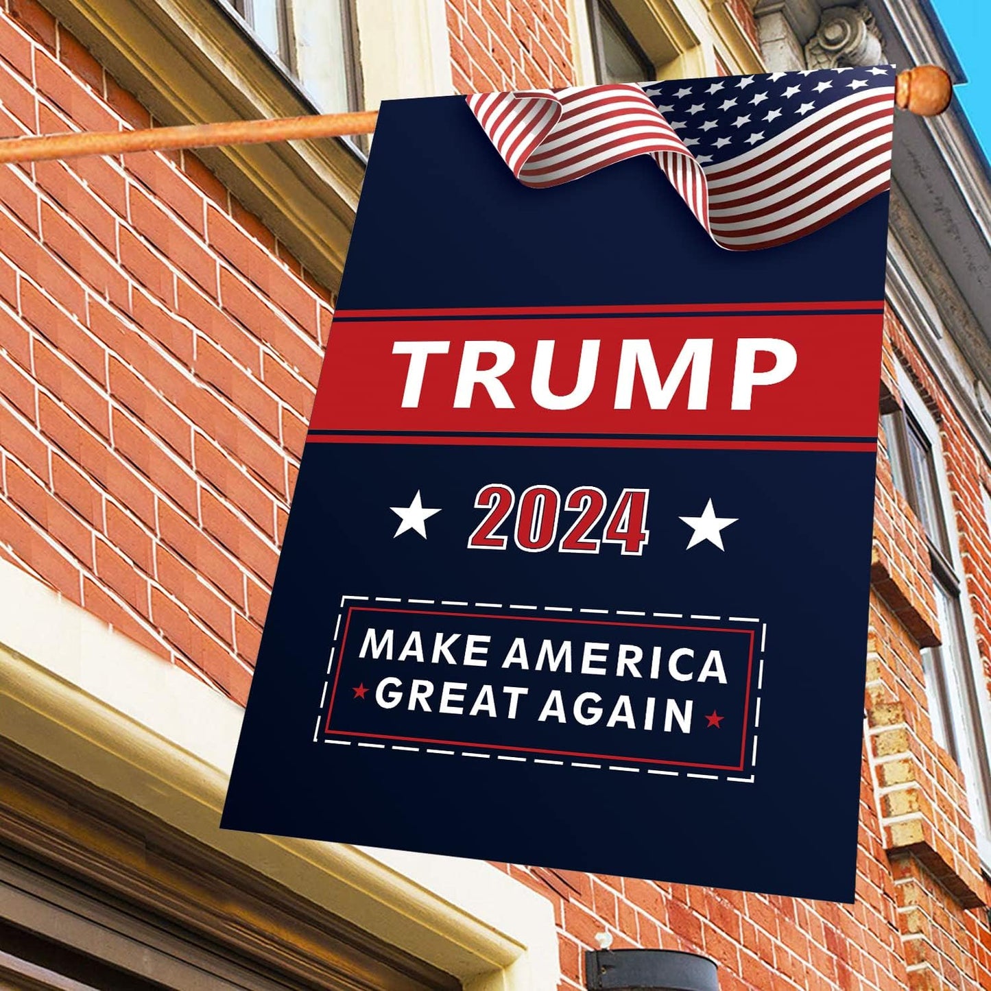 Donald Trump 2024 House Garden Flags- Make America Great Again - Double Sided Yard Flag Banner Lawn Outdoor Decoration Election Day 28x40 Inch