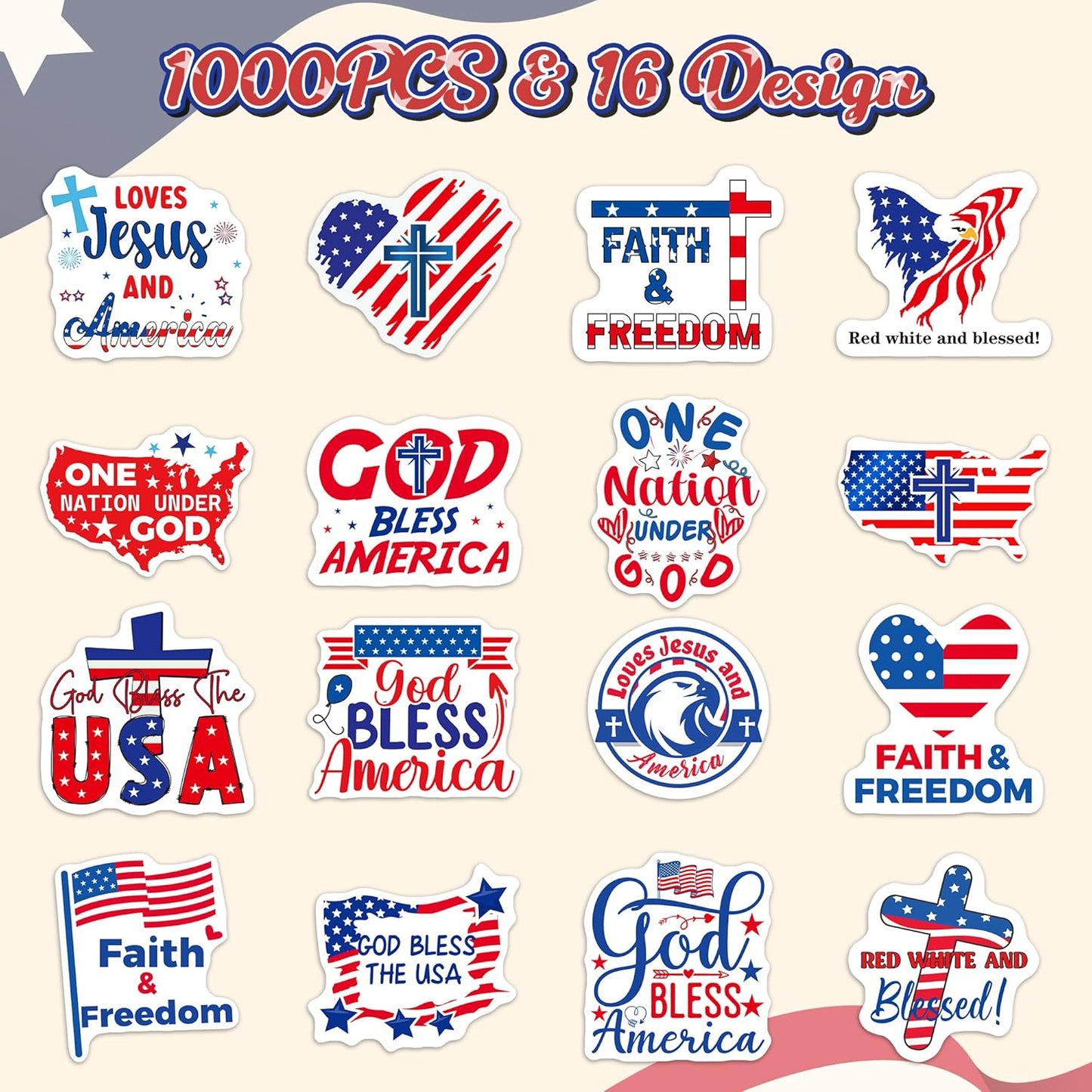 Patriotic Theme Sticker Rolls