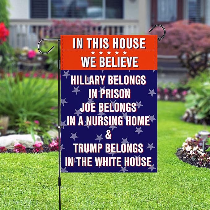 XIFAN Premium Garden Flag for Anti Biden Trump 2024 Funny Double Sided 12.5 x 18 Inch Yard Outdoor Decoration