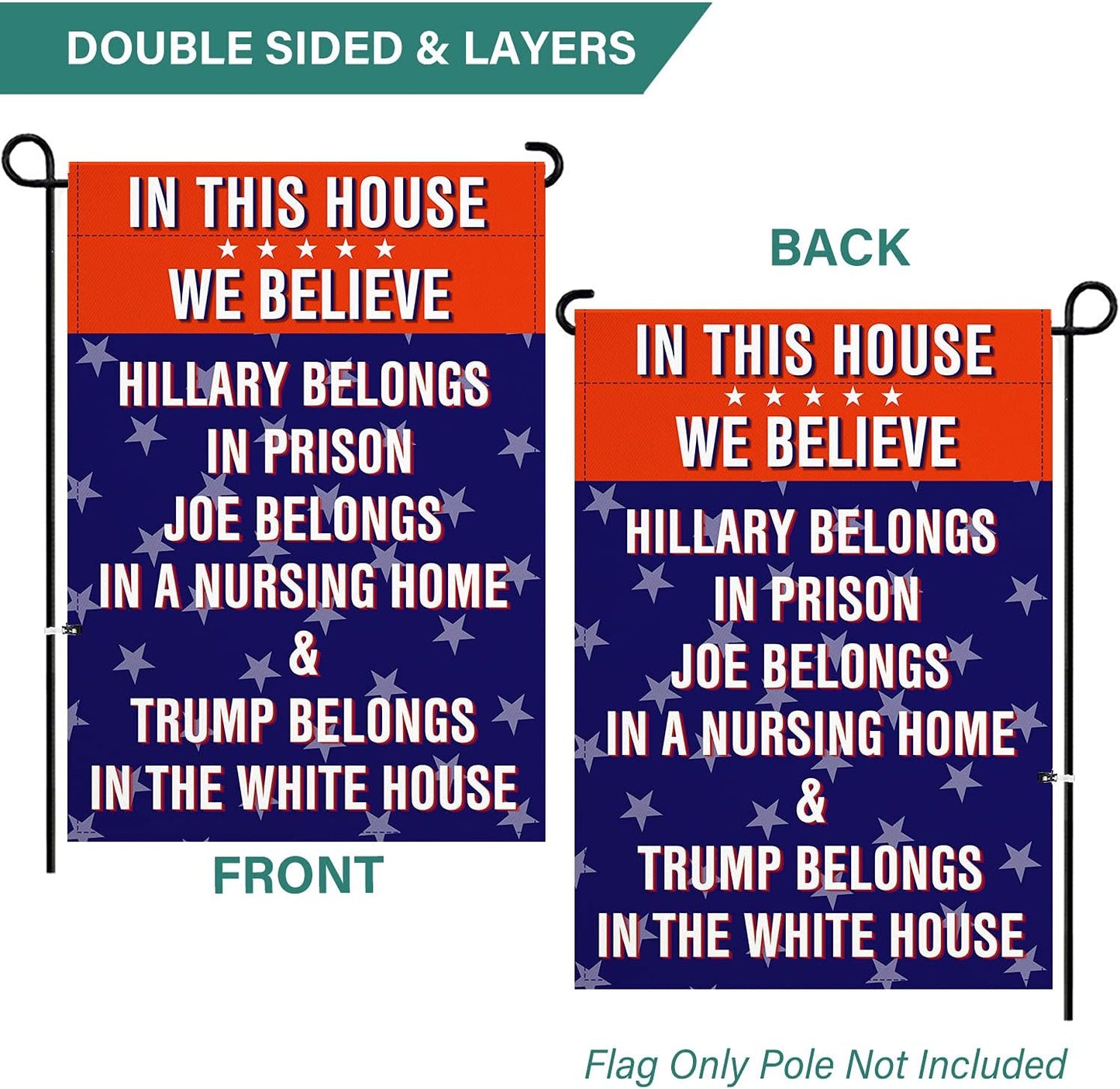 XIFAN Premium Garden Flag for Anti Biden Trump 2024 Funny Double Sided 12.5 x 18 Inch Yard Outdoor Decoration