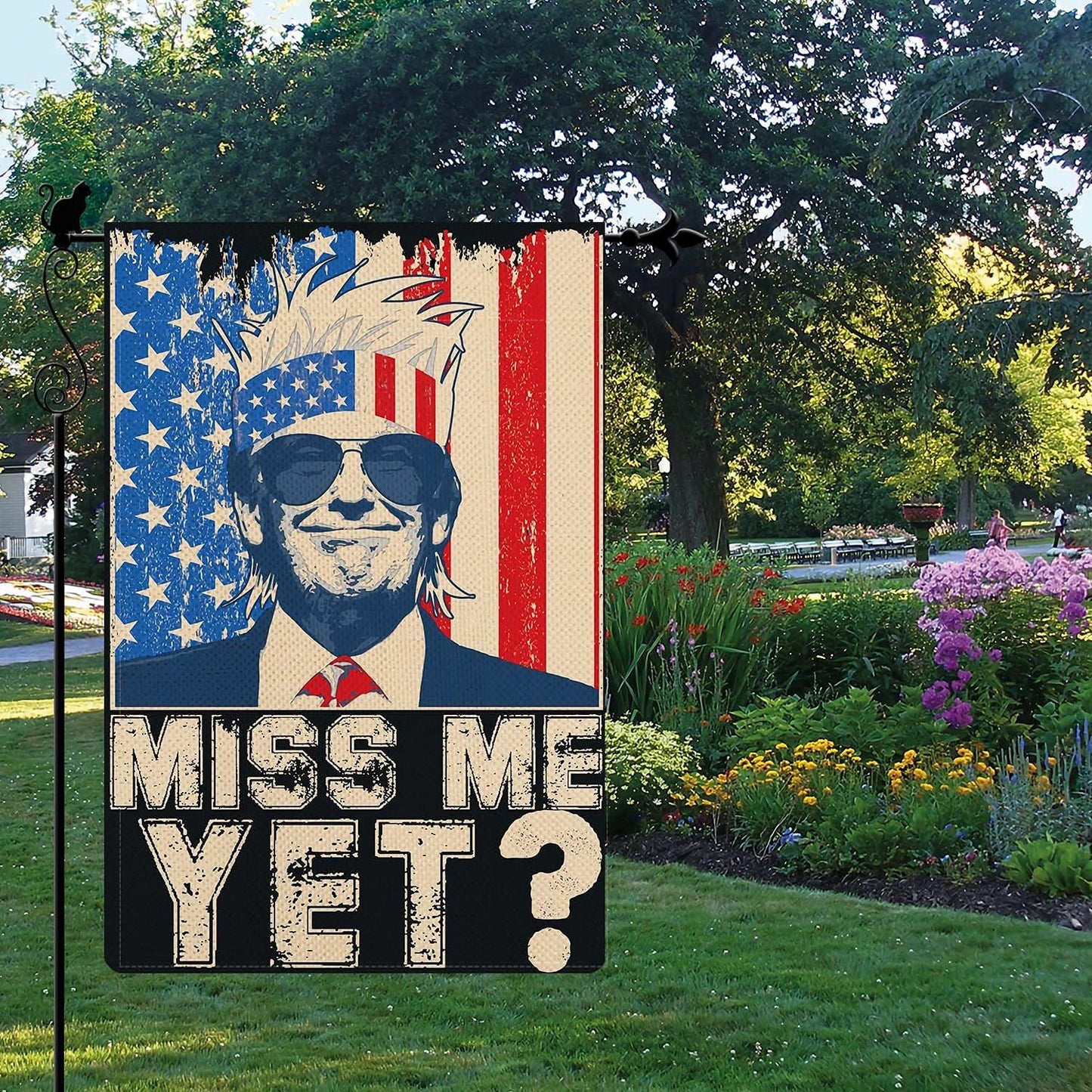 Gormcore Trump Miss Me Yet Garden Flag Save America Again trump 2024 Garden Flag Vertical Double Sided Rustic Yard Lawn Outdoor Decor 12.5x18