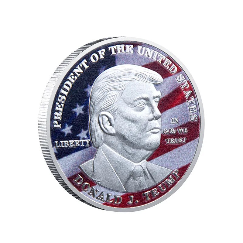 New Trump Commemorative Coin Bitcoin Virtual Coin Custom Pure Gold Sterling Silver Medal Commemorative Coin Scenic Coin