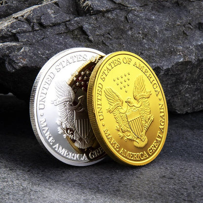 New Trump Commemorative Coin Bitcoin Virtual Coin Custom Pure Gold Sterling Silver Medal Commemorative Coin Scenic Coin