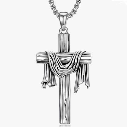 Resurrection Draped Cross Pendant Necklace