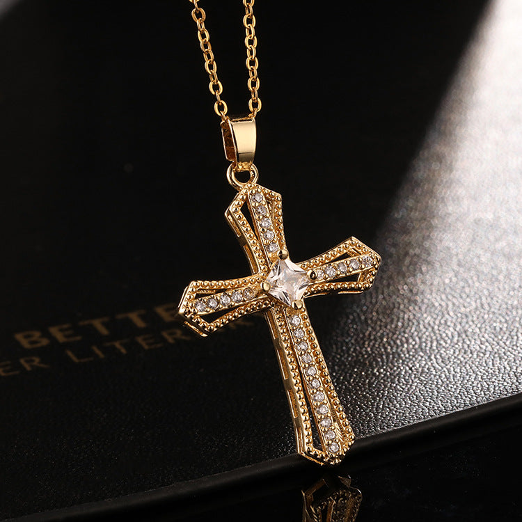 Gold Faith Cross Pendant Necklace Collection