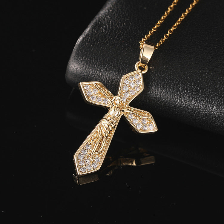 Gold Faith Cross Pendant Necklace Collection