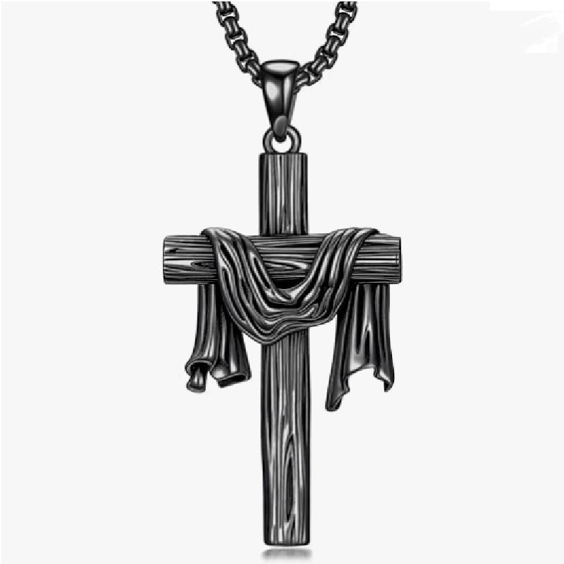 Resurrection Draped Cross Pendant Necklace