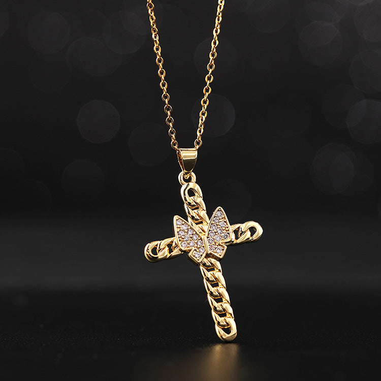 Gold Faith Cross Pendant Necklace Collection