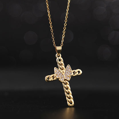 Gold Faith Cross Pendant Necklace Collection