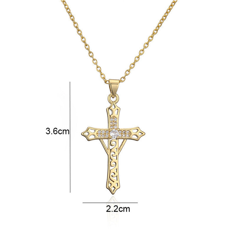 Gold Faith Cross Pendant Necklace Collection