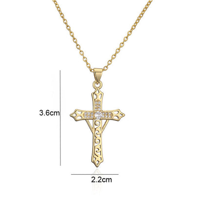 Gold Faith Cross Pendant Necklace Collection