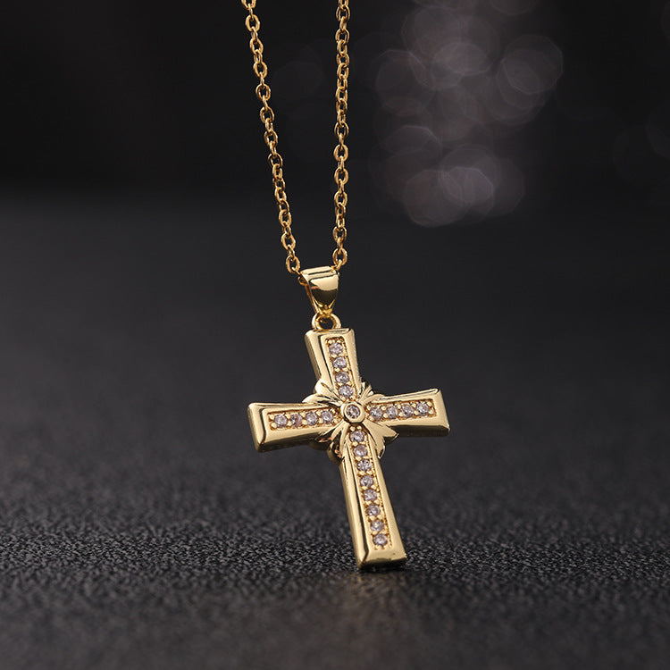 Gold Faith Cross Pendant Necklace Collection