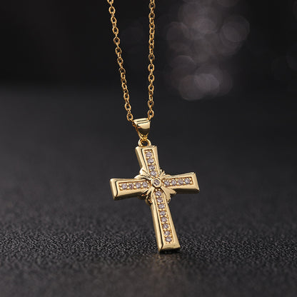 Gold Faith Cross Pendant Necklace Collection