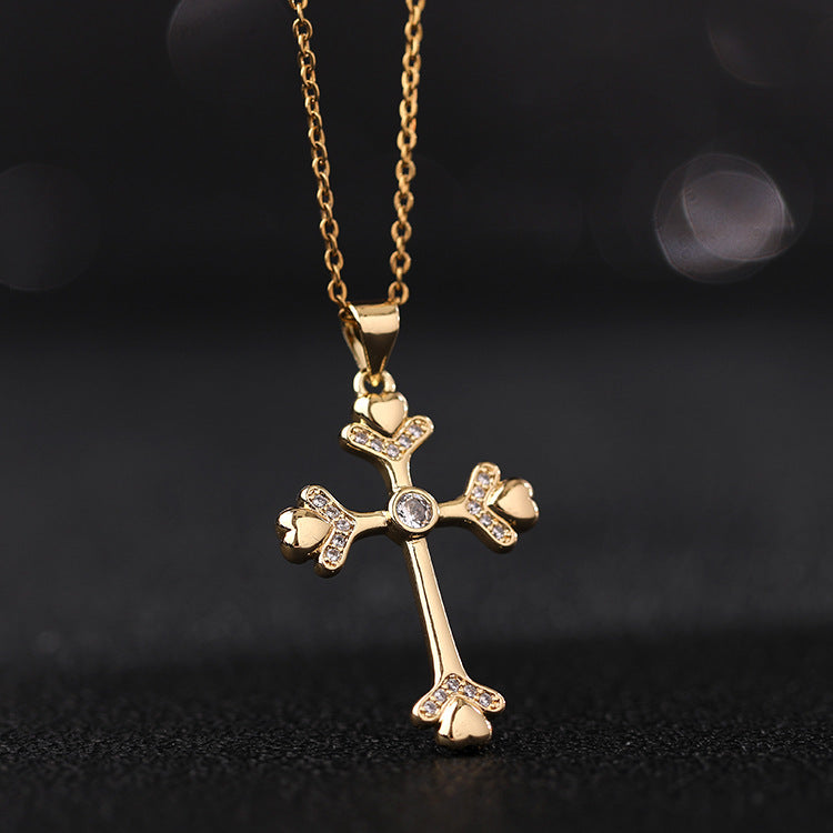 Gold Faith Cross Pendant Necklace Collection