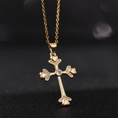 Gold Faith Cross Pendant Necklace Collection