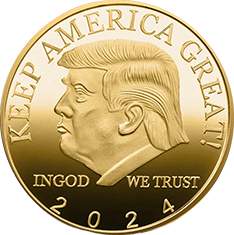 Limited Edition 2024 Non-currency Coin Commemorative Trump 24K Gold Plated American President Eagle Head Coin Badge of Honor (1x)