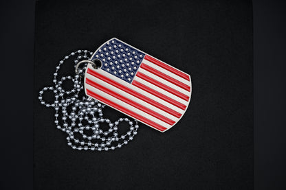 American Flag Dog Tag