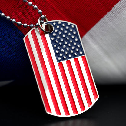 American Flag Dog Tag