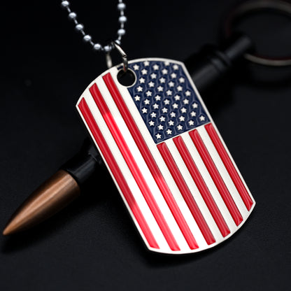 American Flag Dog Tag